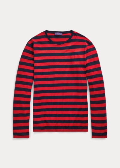 Playeras Ralph Lauren Hombre Rojos / Azul Marino - Striped Lisle - VZCTY2703